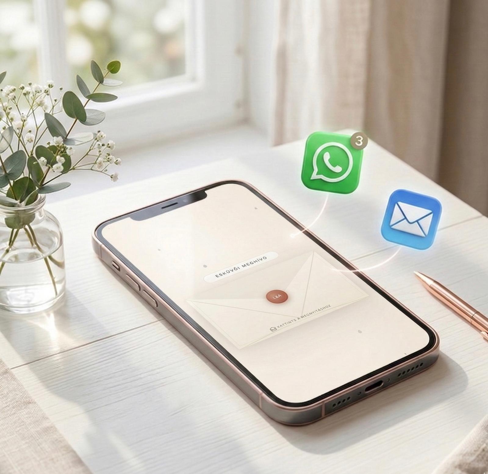 Digitális Esküvői E-Meghívó Telefonon