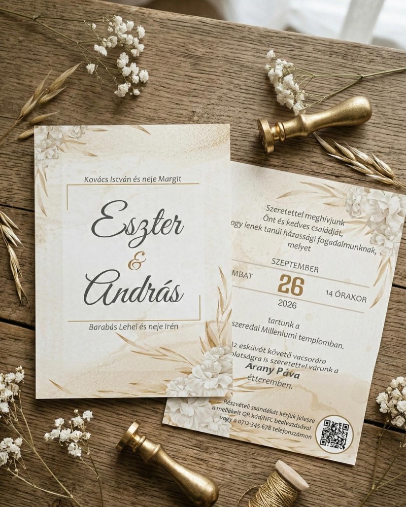 Two-sided Paper Invitation with QR code