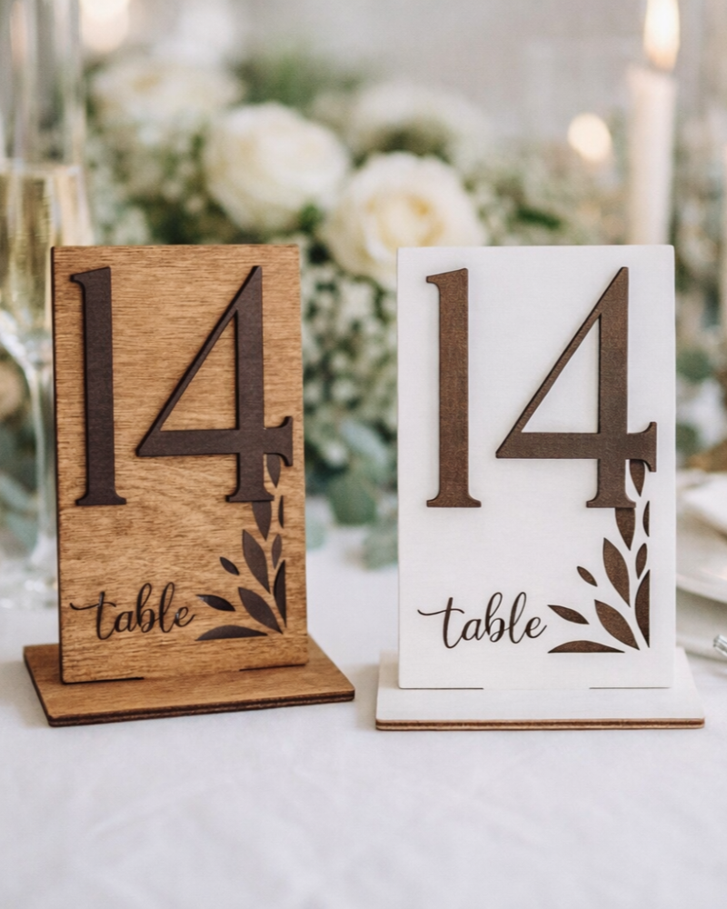 Wedding Table Number Sign