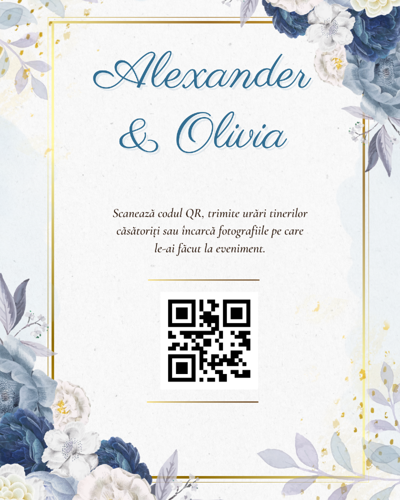 Blue and Gold Floral  Flyer